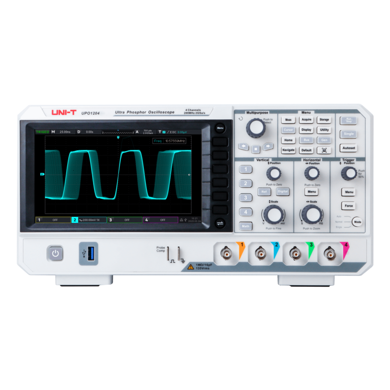 UPO1204 - Oscilloscopio 200MHz  4CH  7" display