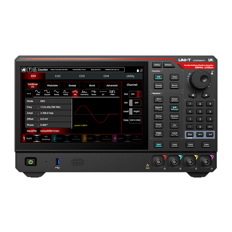 UTG9504T+ - Gen. forme d'onda 500MHz  4CH